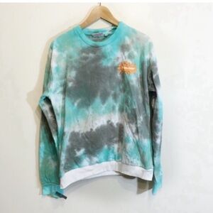 Nickelodeon Rugrats Sweatshirt Size Medium Pullover Green Grey Tie Dye